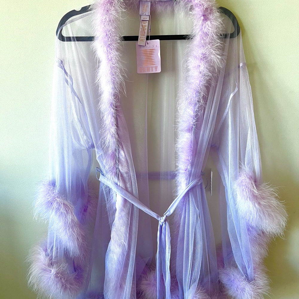 Savage x Fenty Sheer Marabou Short Robe Rihanna
